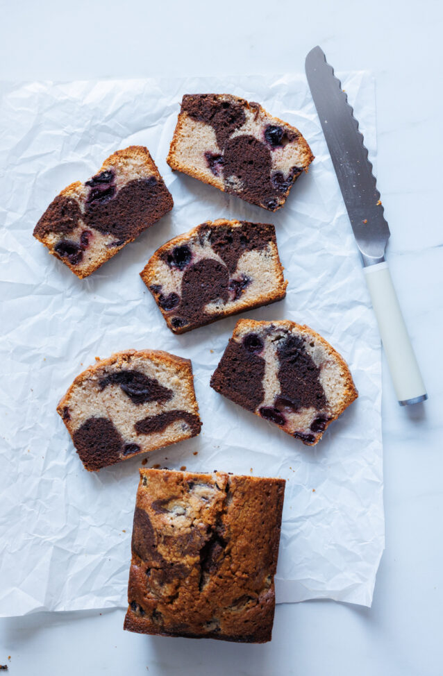 Simple Pound Cake With Chocolate-Cherry Swirls